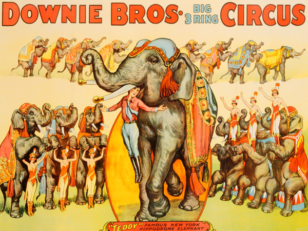 Downie Bros Big 3 Ring Circus 1935 Anonymous Arte Contemporanea Vintage Cucina 3 Rettangolo Lieve 3vi1258 Alfieriarte