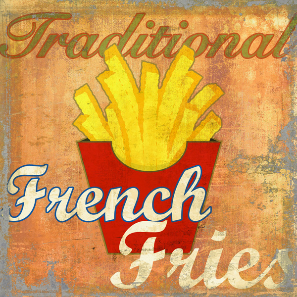 French Fries Skip Teller 1 Formato Quadrato Arte Contemporanea Vintage Cucina 1cu2477 Alfieriarte