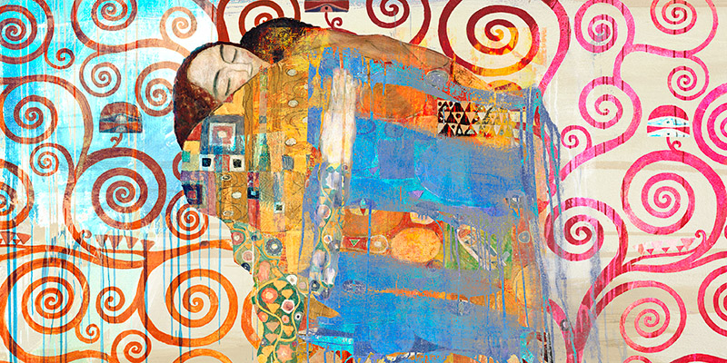 Klimts Embrace 20 Eric Chestier Arte Contemporanea Modern Pop E Street Art 2 Rettangolo Classico 2eh3496 Alfieriarte Alfieriarte