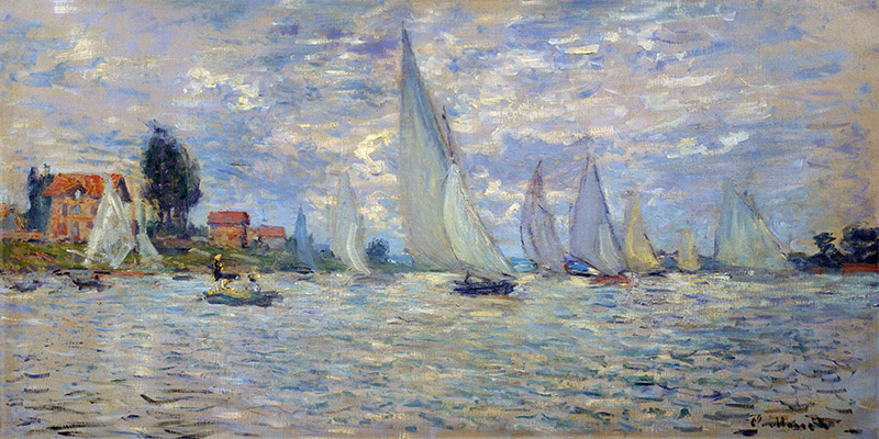 Les Barques Regates A Argenteuil Claude Monet Museo Monet 2 Rettangolo Classico 2cm1046 Alfieriarte Alfieriarte
