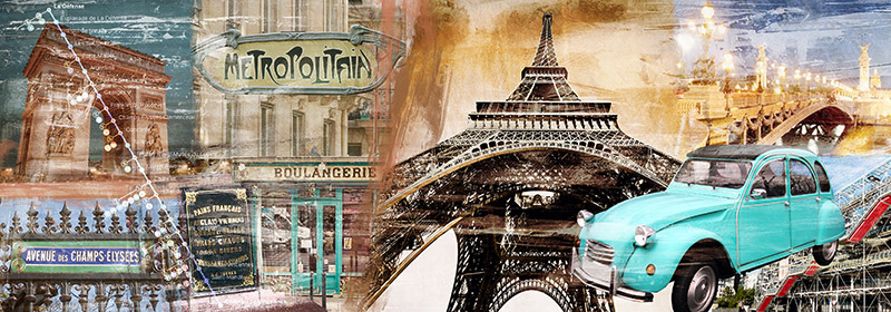 Parisienne Terry Farrell Arte Contemporanea Paesaggi Urbani 4 Rettangolo Allungato 4tf1503 Alfieriarte