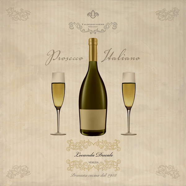 Prosecco Italiano Sandro Ferrari 1 Formato Quadrato Arte Contemporanea Vintage Cucina 1sf1383 Alfieriarte