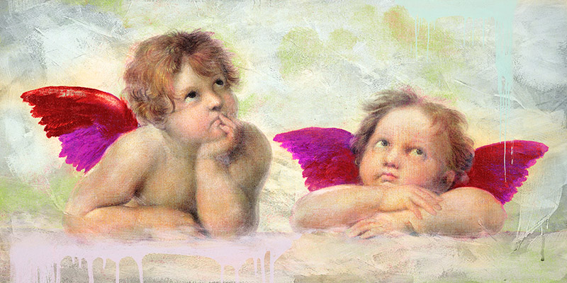 Raphaels Putti 20 Eric Chestier Arte Contemporanea Modern Pop E Street Art 2 Rettangolo Classico 2eh2823 Alfieriarte Alfieriarte
