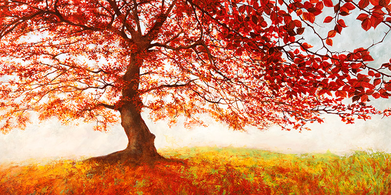 Red Leaves Jan Eelder Arte Contemporanea Alberi 2 Rettangolo Classico 2je2859 Alfieriarte