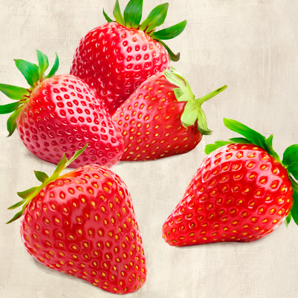 Strawberries Remo Barbieri 1 Formato Quadrato Arte Contemporanea Vintage Cucina 1rm2657 Alfieriarte