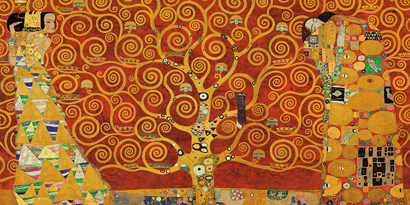 Tree Of Life Red Variation Gustav Klimt Museo Klimt 2 Rettangolo Classico 2gk735 Alfieriarte Alfieriarte