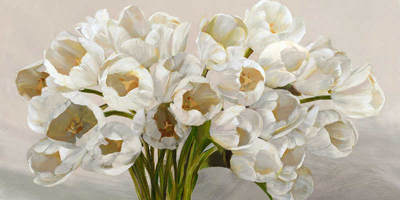 Tulipes Blanches Leonardo Sanna Arte Contemporanea Floreali 2 Rettangolo Classico 2ln3644 Alfieriarte Alfieriarte